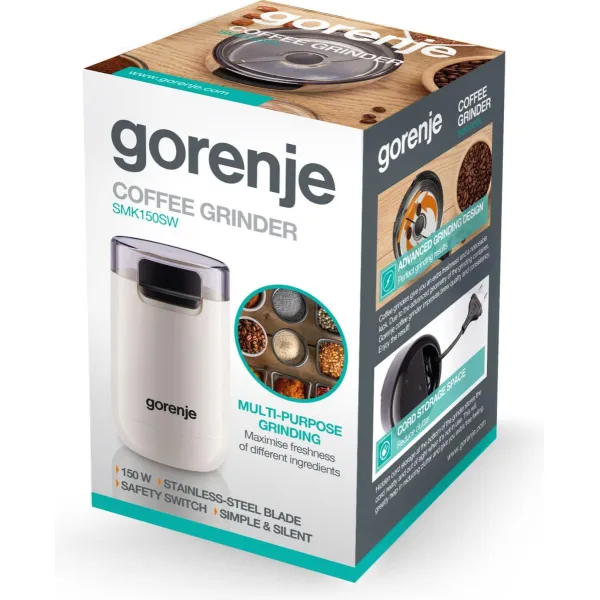 Кавомолка 150Вт, 45г, 3 ст.п, білий Gorenje (SMK150SW) - Фото 13