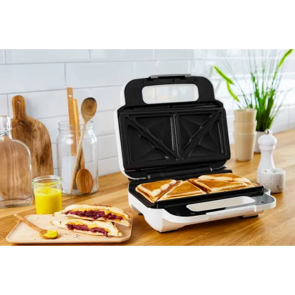 Мультимейкер Snack XL 850Вт бело-черный Tefal (SW701110) - Фото 8