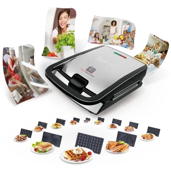 Мультимейкер Snack collection 700Вт черный Tefal (SW854D16) - Фото 2