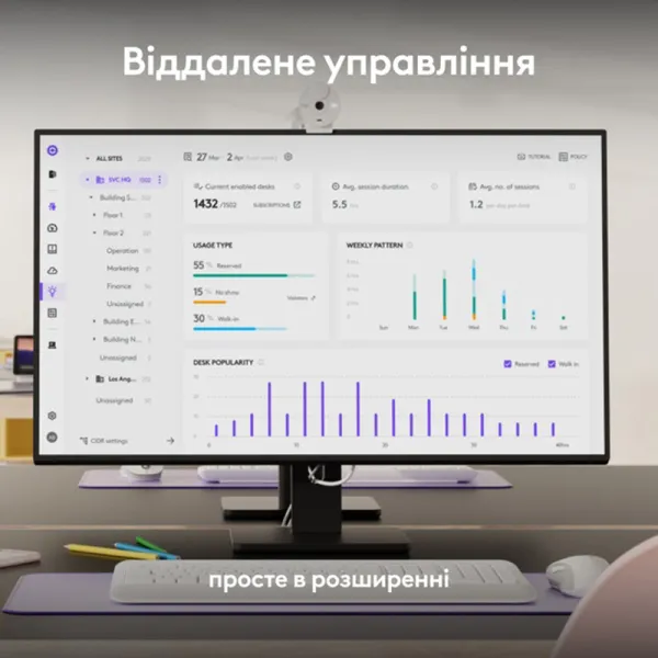 Веб-камера ConferenceCam MeetUp 2, графитовая Logitech (960-001681) - Фото 4