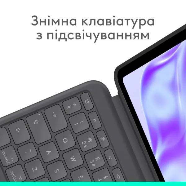 Клавиатура-чехол Combo Touch для iPad Pro 13" (M4), US, графитовая Logitech (920-012833) - Фото 1