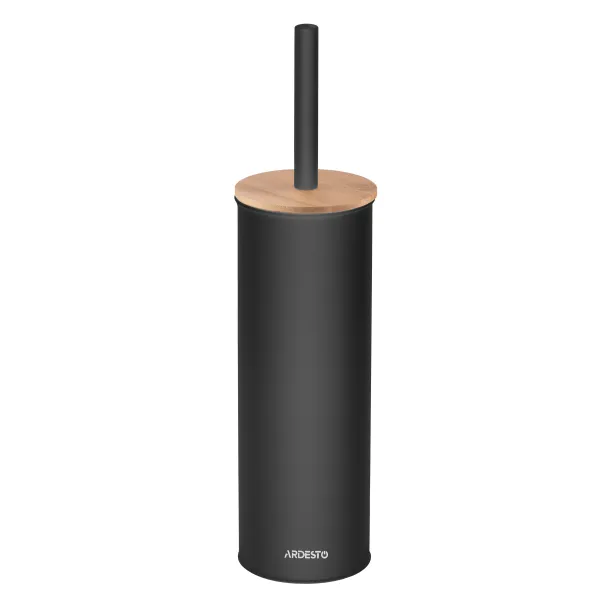 Набор щетка для унитаза с подставкой Minimalism 9.5x27.5/38 см, металл, полипропилен, бамбук, черный Ardesto (ARHB3503BB) - Фото 12