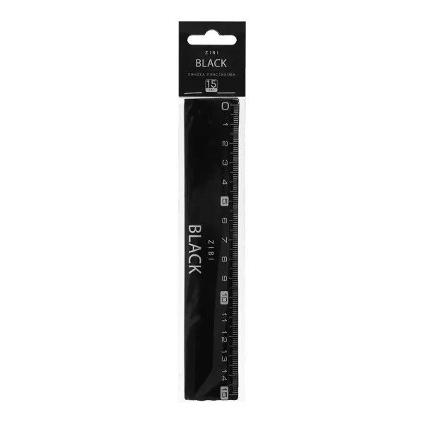 Лінійка пластикова 15 см, BLACK, в блістері ZiBi (ZB.5615) - Фото 6