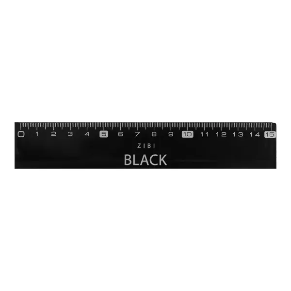 Лінійка пластикова 15 см, BLACK, в блістері ZiBi (ZB.5615) - Фото 1