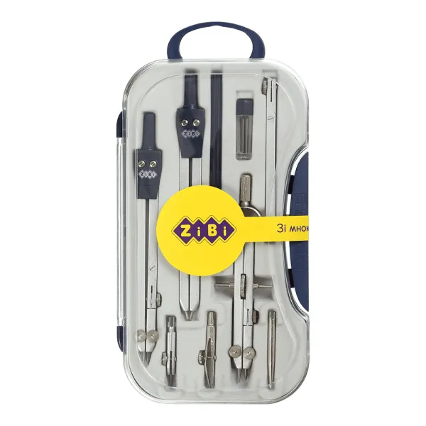 Готовальня COLLEGE 9 предметов, синяя, KIDS Line ZiBi (ZB.5314CL-03)