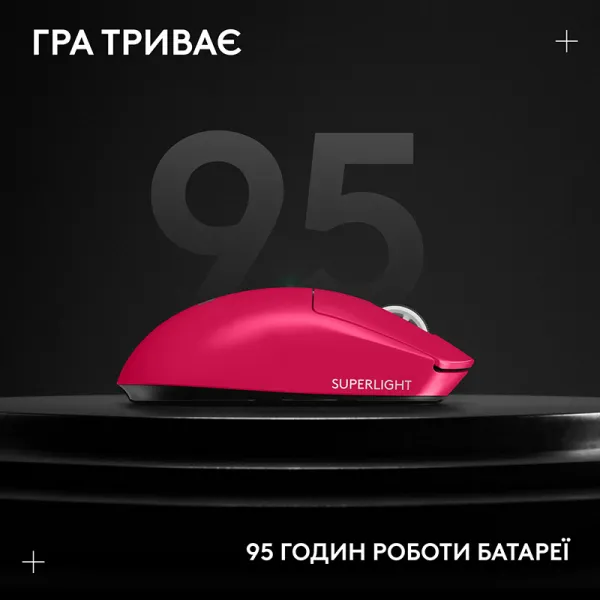Миша бездротова G Pro X Superlight 2 Lightspeed, рожева Logitech (910-006797) - Фото 9