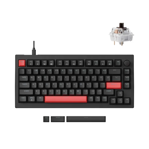 Клавиатура USB-A механическая, RGB, X4, Keychron Brown, QMK/VIA, Hot-Swap, EN/UKR, чёрная Lemokey (X4-H3-UA)
