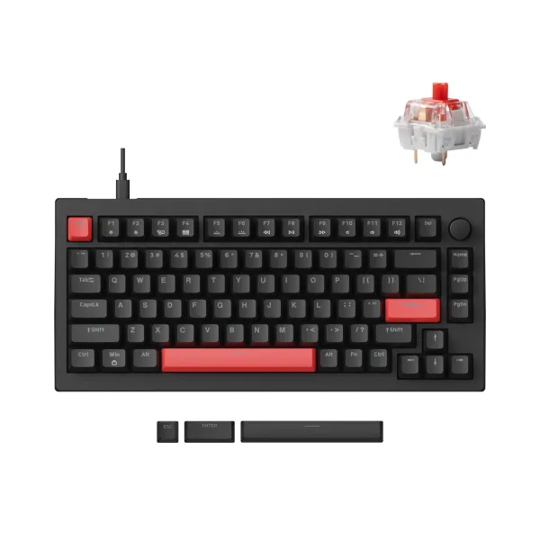 Клавиатура USB-A механическая, RGB, X4, Keychron Red, QMK/VIA, Hot-Swap, EN/UKR, чёрная Lemokey (X4-H1-UA)