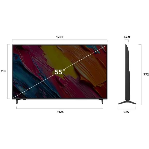 Телевизор 55" QNED  4K 60Hz Smart WebOS черный LG (55QNED70A6A) - Фото 3