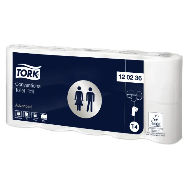 Туалетная бумага в рулонах, 2 слоя, 22 м, 10 рул/уп Т4 Advance Tork (33870210)