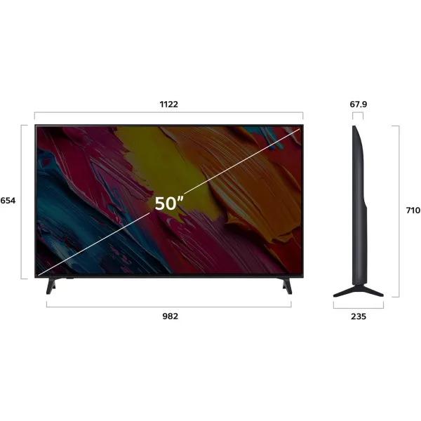 Телевизор 50" QNED 60Hz Smart WebOS черный LG (50QNED70A6A) - Фото 3