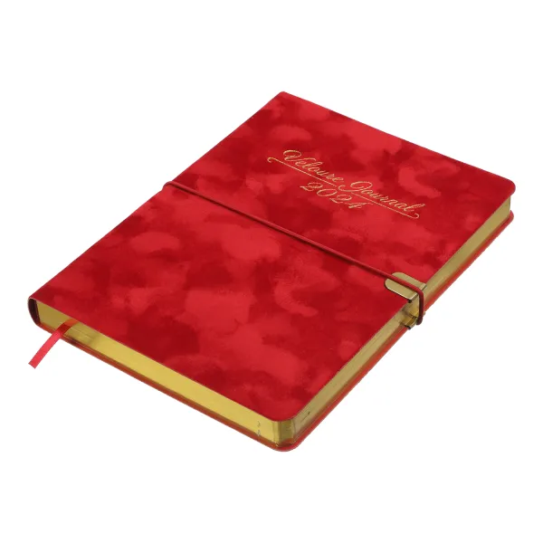 Ежедневник датированный 2026 VELOUR, A5, искусственная кожа, красный Buromax (BM.2134-05) - Фото 1
