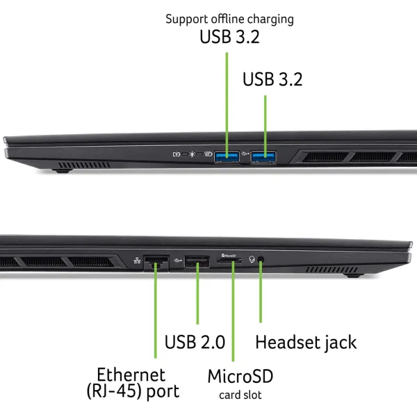 Ноутбук Nitro 16S AN16S-61 16" IPS, AMD R7-350, 32GB, F1TB, NVD5070-8, Lin, черный Acer (NH.QXKEU.004) - Фото 2