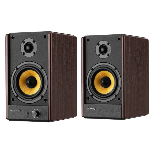 Система акустическая Solo 3 2.0, mini-jack/BT, коричневая Microlab (SOLO-3BR) - Фото 1
