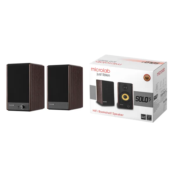 Система акустическая Solo 3 2.0, mini-jack/BT, коричневая Microlab (SOLO-3BR) - Фото 11