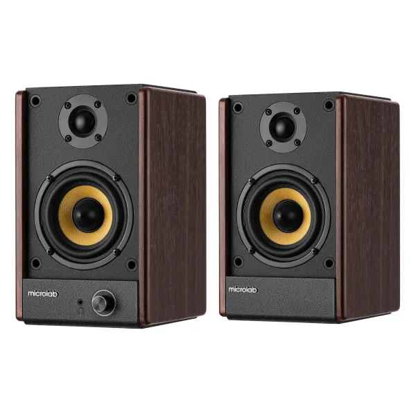 Система акустична Solo 4 2.0, mini-jack/BT, коричнева Microlab (SOLO-4BR) - Фото 1