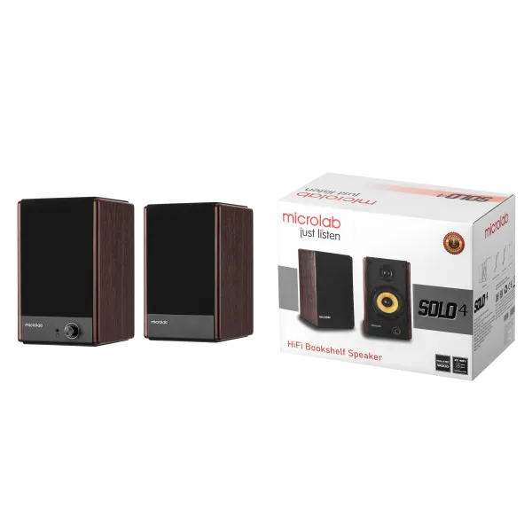 Система акустична Solo 4 2.0, mini-jack/BT, коричнева Microlab (SOLO-4BR) - Фото 11