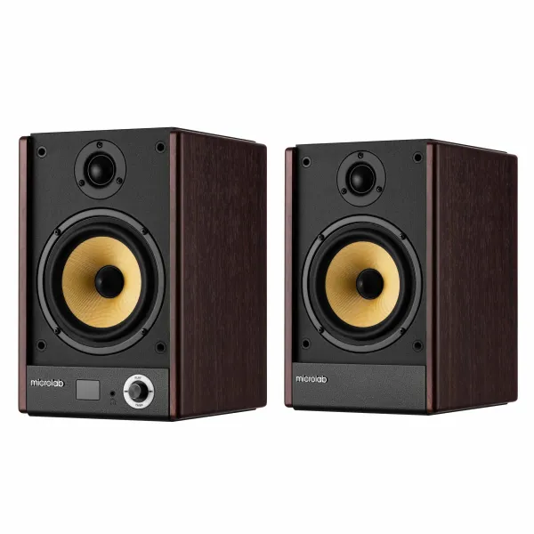 Система акустическая Solo 5 2.0, mini-jack/BT, коричневая Microlab (SOLO-5BR) - Фото 1