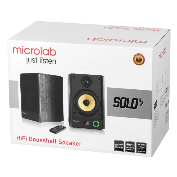 Система акустическая Solo 5 2.0, mini-jack/BT, коричневая Microlab (SOLO-5BR) - Фото 11