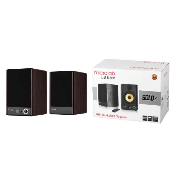 Система акустическая Solo 5 2.0, mini-jack/BT, коричневая Microlab (SOLO-5BR) - Фото 12