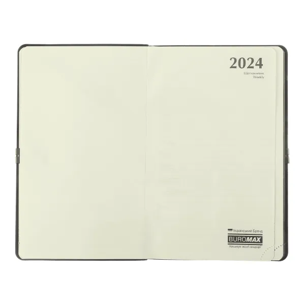 Щотижневик датований 2026 VELOUR, A5, штучна шкіра, блакитний Buromax (BM.2710-14) - Фото 2