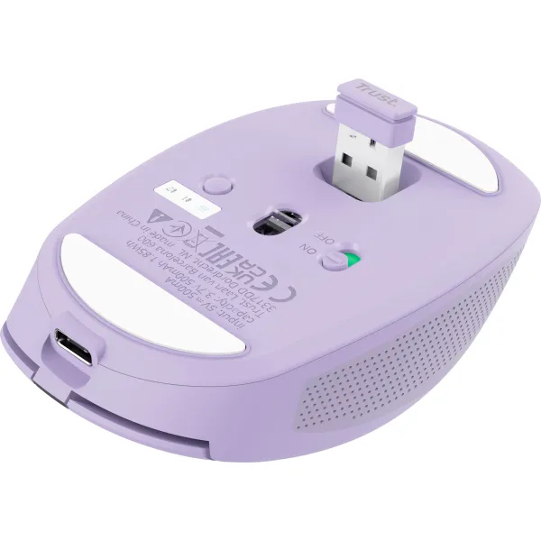 Мышь беспроводная WL/BT Ozaa Compact Multi-Device, фиолетовая Trust (25384_TRUST) - Фото 4