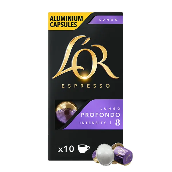Кофе капсулы Lungo Profondo, 100% арабика, 10 шт, Nespresso L`OR (8711000360569) - Фото 1