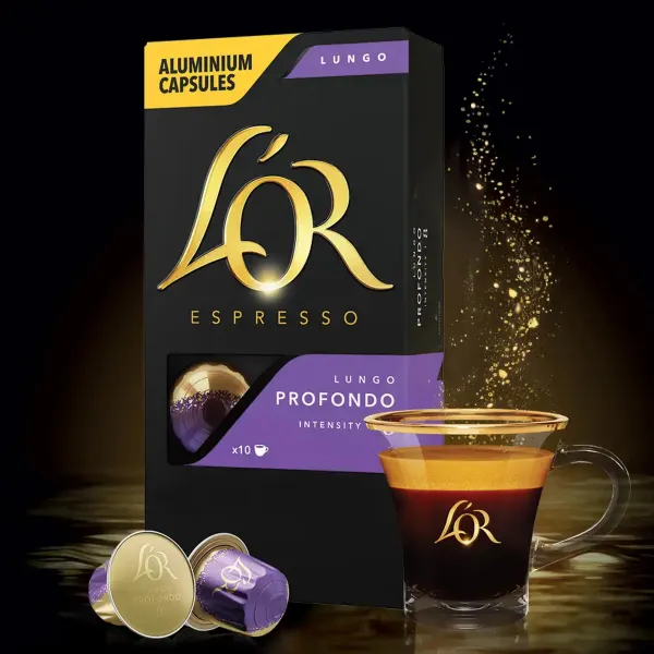 Кава капсули Lungo Profondo, 100% арабіка, 10 шт, Nespresso L`OR (8711000360569) - Фото 4