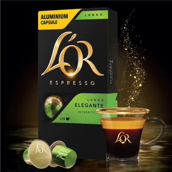 Кава капсули Lungo Elegante, 100% арабіка, 10 шт, Nespresso L`OR (8711000360552) - Фото 3