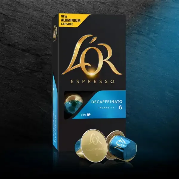 Кава капсули Espresso Decaffeinato, 100% арабіка, 10 шт, Nespresso, без кофеїну L`OR (8711000357965) - Фото 3
