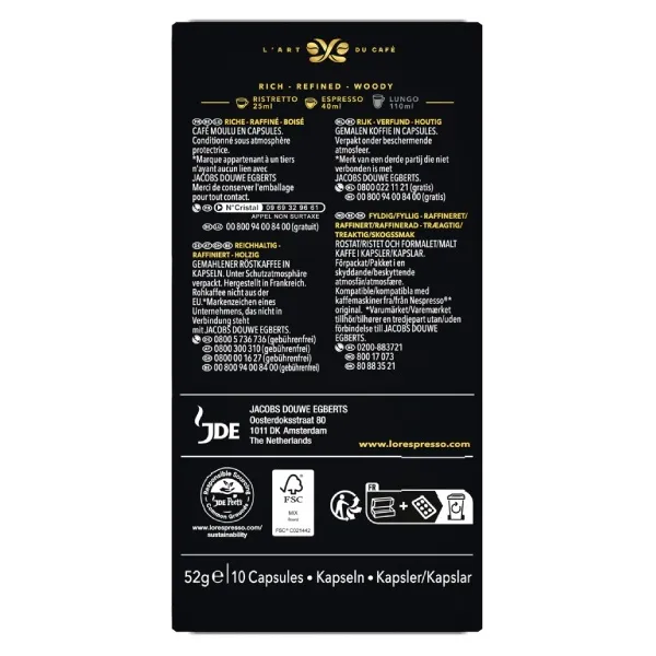 Кофе капсулы Espresso Or Absolu, 100% арабика, 10 шт, Nespresso L`OR (8711000360590) - Фото 3