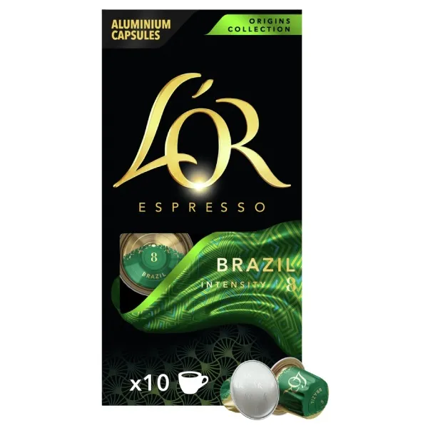 Кофе капсулы Espresso Brazil Origins Collection, 100% арабика, 10 шт, Nespresso L`OR (8711000573501)