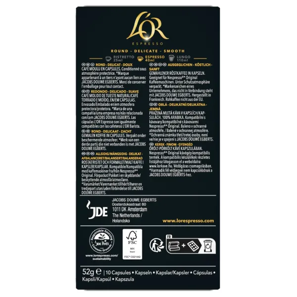Кофе капсулы Espresso Biondo, 100% арабика, 10 шт, Nespresso L`OR (8711000686034) - Фото 3