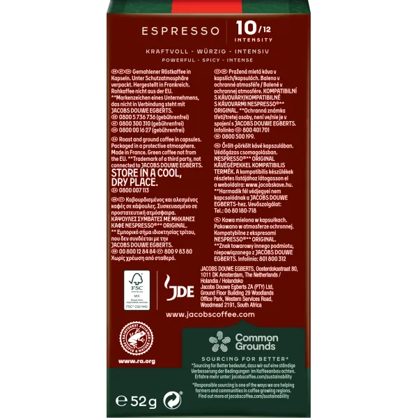 Кофе капсулы Espresso Intenso, купаж арабика/робуста, 10 шт, Nespresso L`OR (8711000371183) - Фото 9