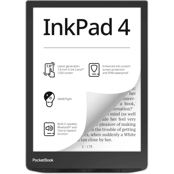 Электронная книга 743G InkPad 4, Stardust Silver PocketBook (PB743G-U-CIS)
