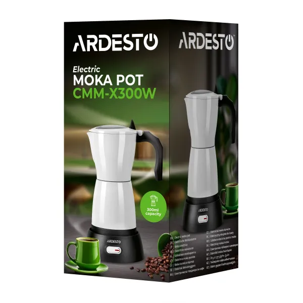 Кофеварка электрическая гейзерная 0.3л, белый Ardesto (CMM-X300W) - Фото 7