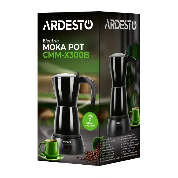 Кофеварка электрическая гейзерная 0.3л, черный Ardesto (CMM-X300B) - Фото 7