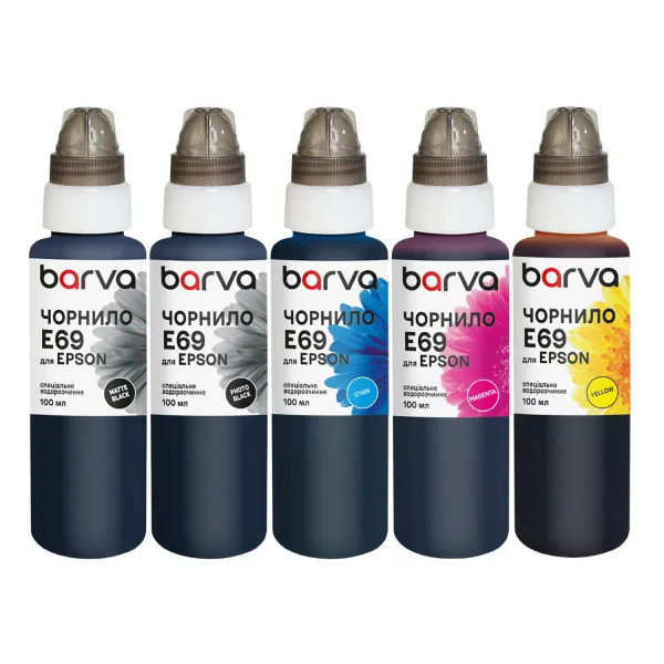 Комплект чорнил для Epson T69 спеціальні 5x100 мл, водорозчинні, MB/PB/C/M/Y Barva (E69-100-MP) - Фото 7