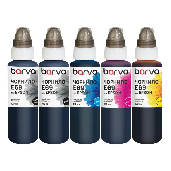 Комплект чорнил для Epson T69 спеціальні 5x100 мл, пігментні, MB/PB/C/M/Y Barva (E69-100-2MP) - Фото 9