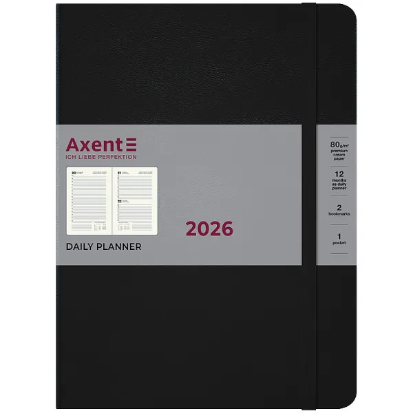 Щоденник датований 2026 Grand Strong, 195х255, чорний Axent (8830-26-01-A) - Фото 1