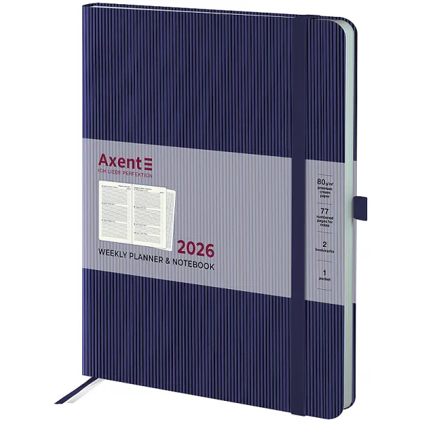 Ежедневник датированный 2026 Grand Lines, 125х195, синий Axent (8531-26-02-A)