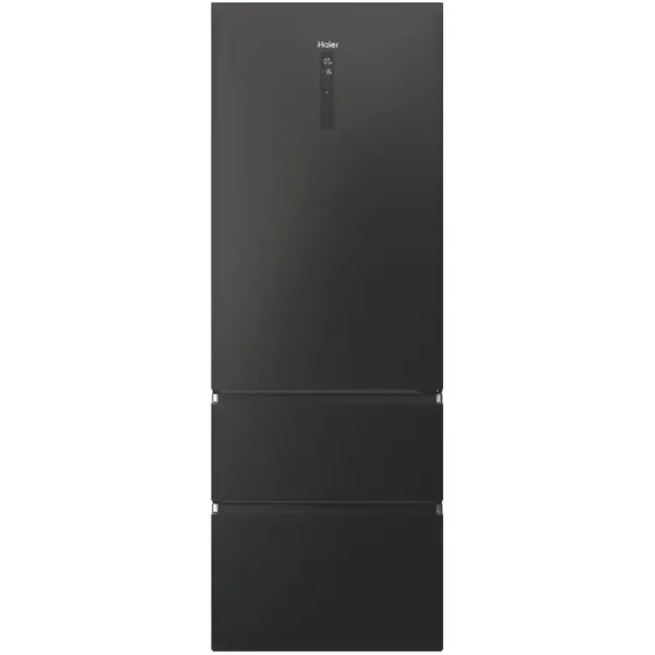 Холодильник 200.6x70х67.5, 343л/140л, А++, NF, инв., черный Haier (HTW7720ENPT)