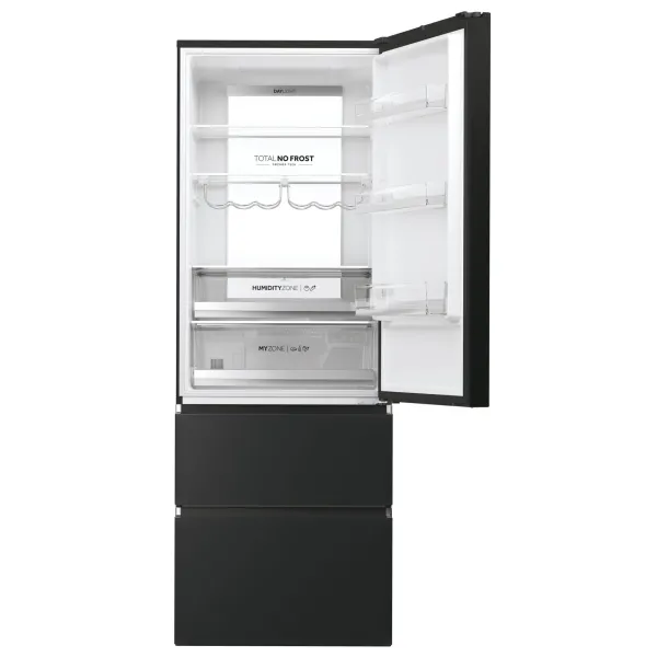Холодильник 200.6x70х67.5, 343л/140л, А++, NF, инв., черный Haier (HTW7720ENPT) - Фото 3