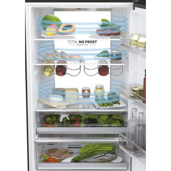 Холодильник 200.6x70х67.5, 343л/140л, А++, NF, инв., черный Haier (HTW7720ENPT) - Фото 7