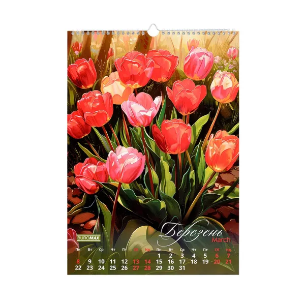 Календарь настенный 2027 г., А3, 1 пружина, Flowers Buromax (BM.210604) - Фото 10