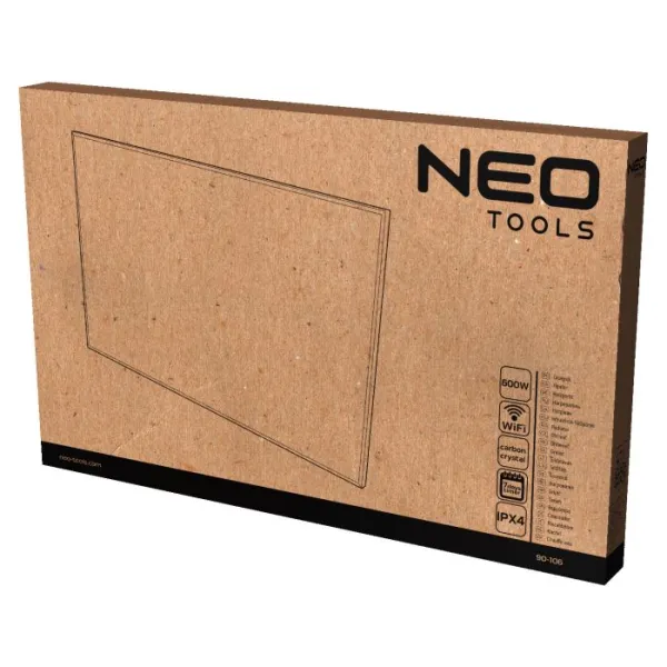 Панель інфрачервона 600Вт, 100х60х3.8см, IP24, білий Neo Tools (90-106) - Фото 2