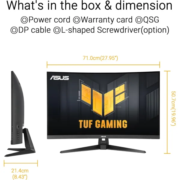 Монітор 31.5" TUF Gaming VG32WQ3B, VA, 2560x1440, 180Hz Asus (90LM0AP1-B01171) - Фото 1