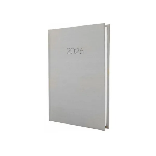 Ежедневник датированный 2026, А5, ТЕКСТИЛЬ, серебро Economix (E21634-16)