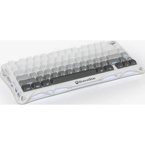 Клавиатура BT/WL/USB механическая Mercury K1, GravaStar x Kailh Cheery Pink, EN/UKR, белая GravaStar (GSK1_GWHT) - Фото 11