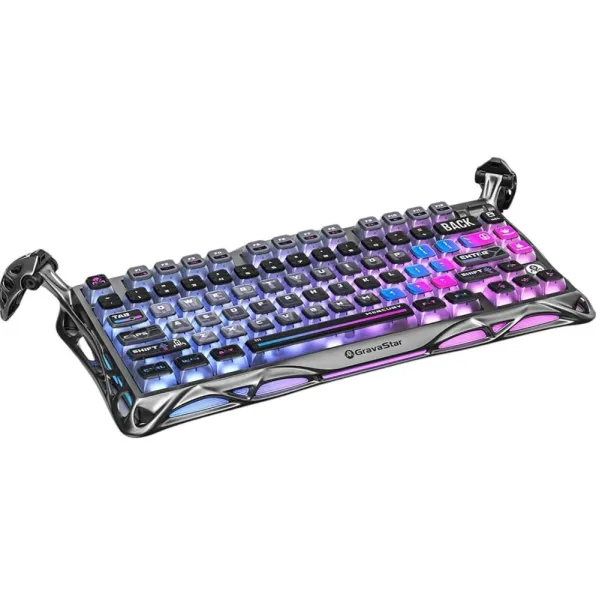 Клавиатура BT/WL/USB механическая Mercury K1 Pro, GravaStar x Kailh Speedy Mint, cyberpunk GravaStar (GSK1PRO_CBLK) - Фото 10